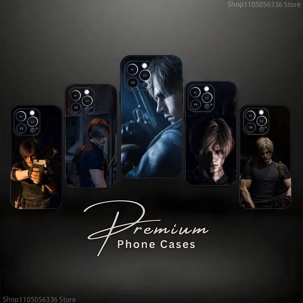 

L-Leon Scott K-Kennedy Phone Case For iPhone 16,15,14,13,12,11 Plus,Pro Max,XS,X,XR,SE,Mini,8,7,Soft Silicone Black Cover