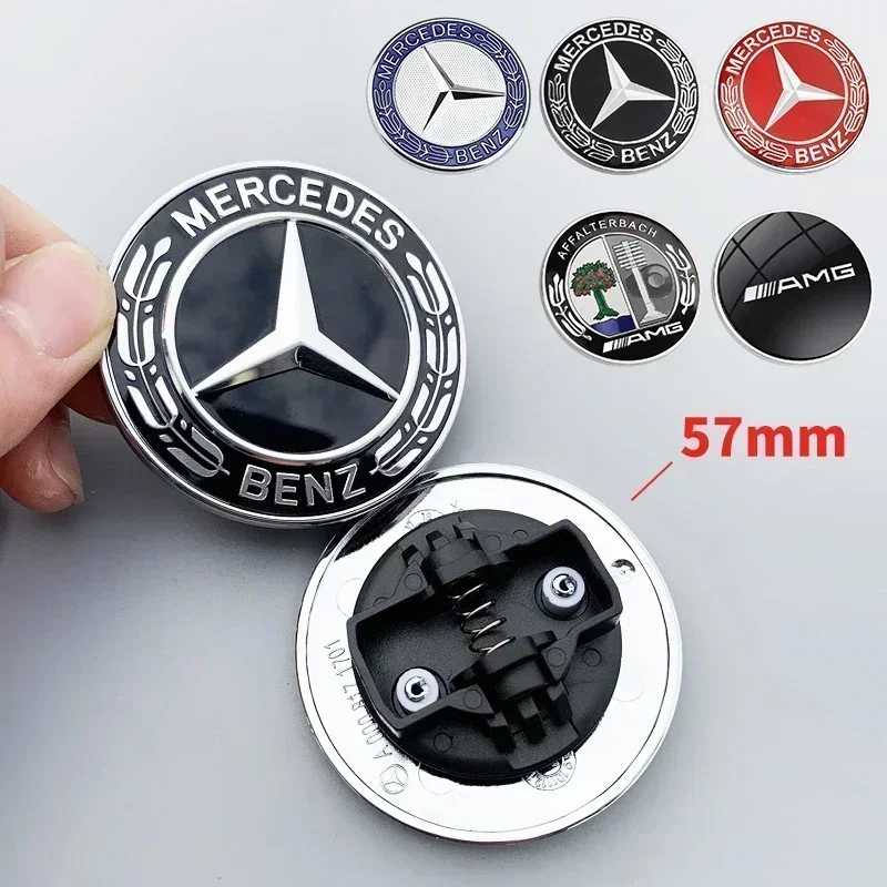 57mm Car Front Hood Emblem Badge Bonnet Car Accessories For Mercedes Benz W204 W205 W212 W213 W221 W177 W166 W246 GLA GLC CLA A