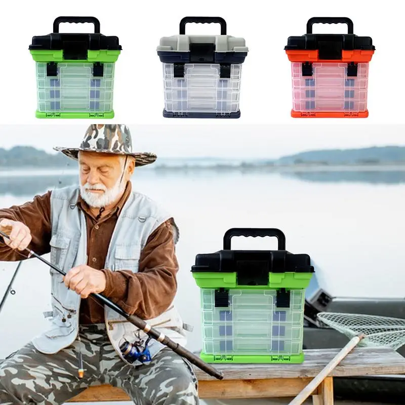 Tackle Container 4-Layer Fishing Accessory Box Case Portable Fishing Box Fishing Tackle Organizer Fishing Lure Bait Hooks