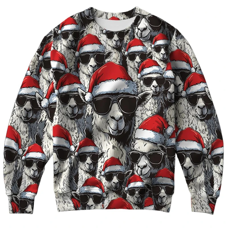 Lustige Tiere Hässliches Weihnachts-Sweatshirt für Damen und Herren, Kleidung, Herren-Weihnachtspullover, Urlaub, Bär, Dino, Y2k, Rundhals-Sweatshirt