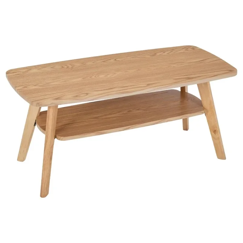 

Simple modern living room coffee table small wooden table simple wooden double-layer coffee table small apartment Nordic rectang