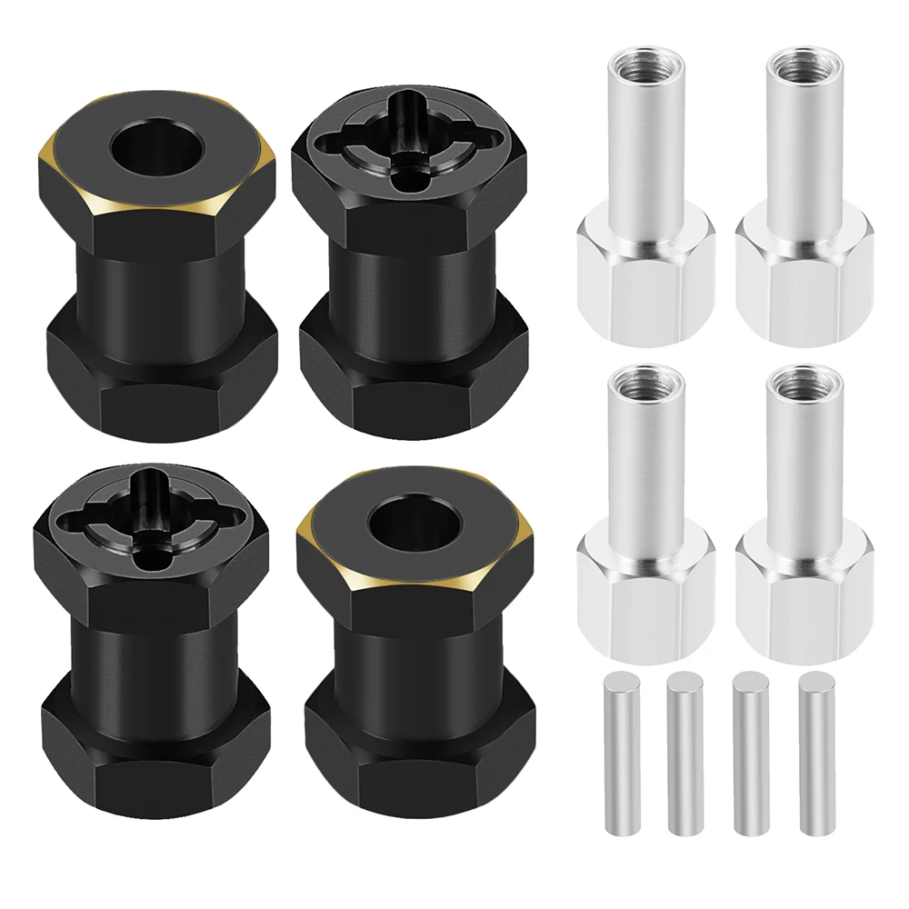 AXSPEED Messing 12/15/17/20/25 mm Radsechskant verlängerte Adapter Combiner-Kupplung für Axial SCX10 II 90046 D90 1/10 RC Crawler Car – Detail 5