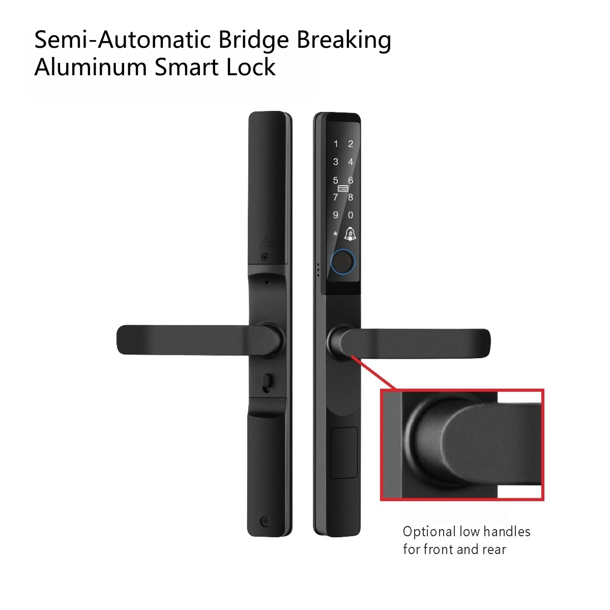 Smart Door Lock For Narrow Doors Outdoor Waterproof Aluminum Alloy Push-pull Door Lock With Fingerprint Card And Password Key