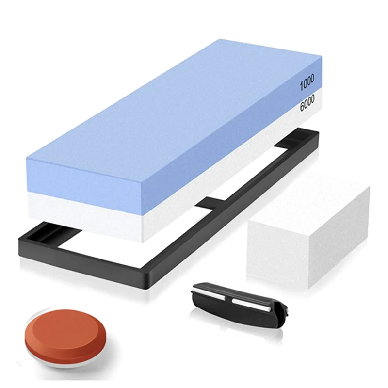 A45I المشحذ سكين شحذ الحجر ، قسط المشحذ شحذ عدة 4 الجانب حصى 1000/6000 المطبخ المشحذ سكين مبراة