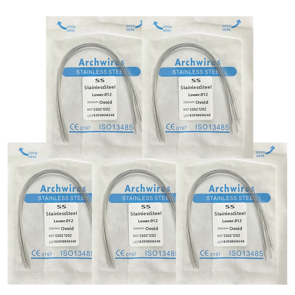5Pack AG Tandheelkundige Boogdraden Orthodontische Super Elastische NITI Ronde Rechthoekige Boogdraad Onder/Boven 012/014/016/018/020/16x16/16x22