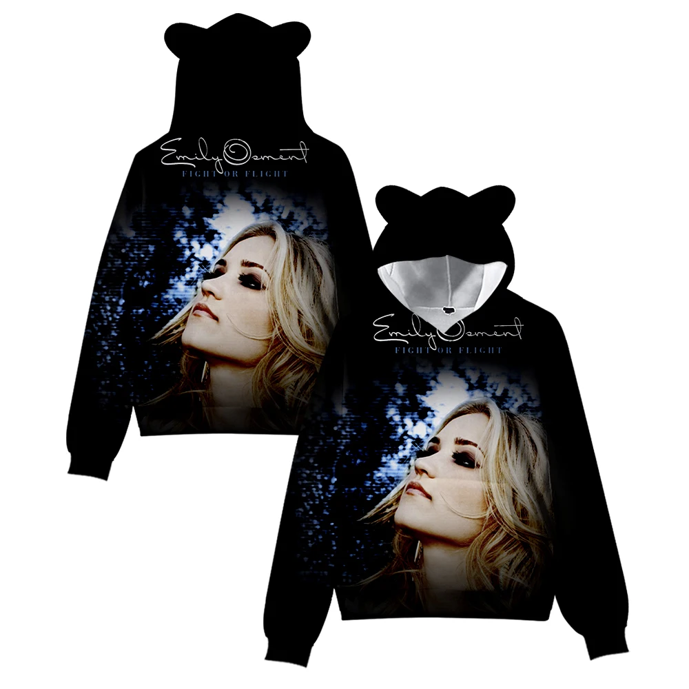 

Emily Osment Cat Ear Hoodie Women Men Long Sleeve Sweatshirt Casual Cute Pullover Clothes