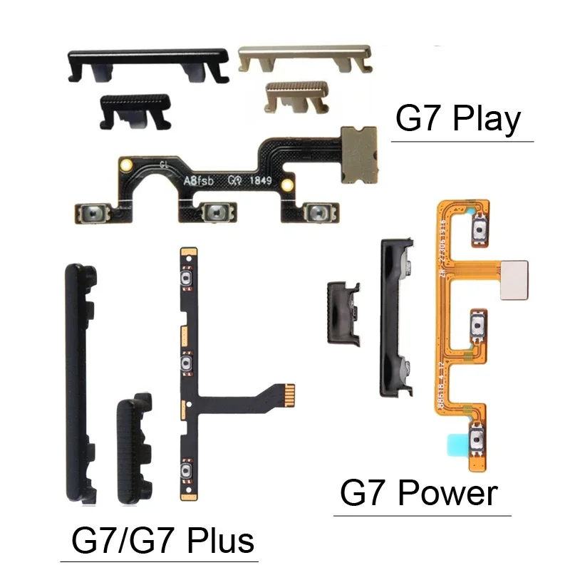 20Pcs For Motolora Moto G7 Plus Play Power Phone New External Power Volume Button Internal Flex Cable Flat Part For G7 Play