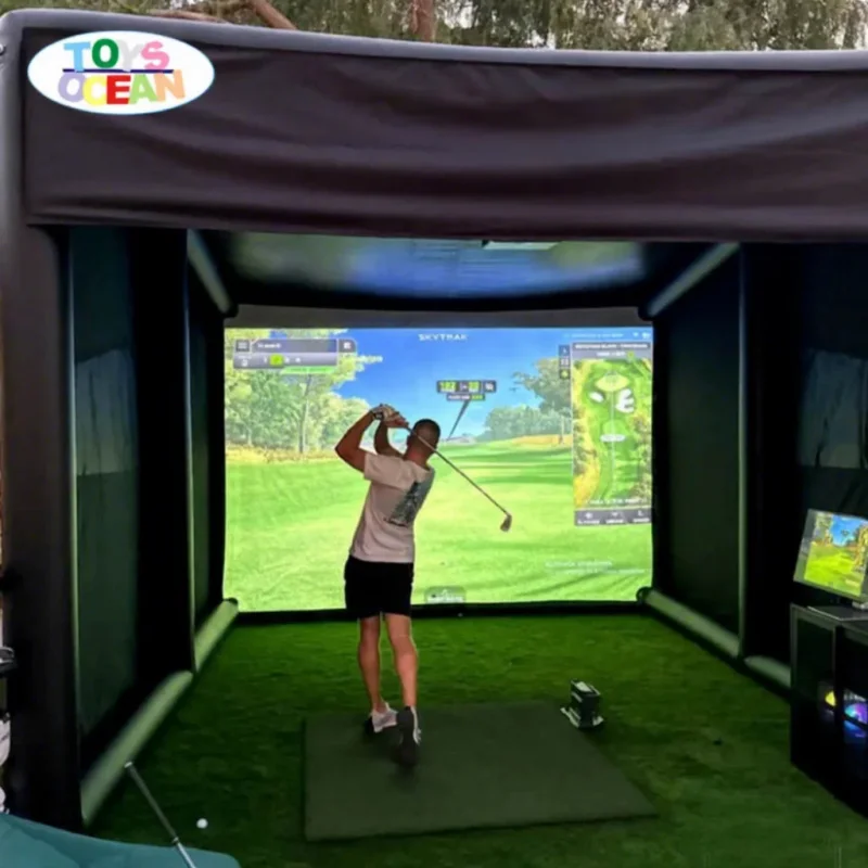 Factory Custom Home Golf Simulator Enclosure Driving Range Tent Inflatable Golf Simulator for Practice