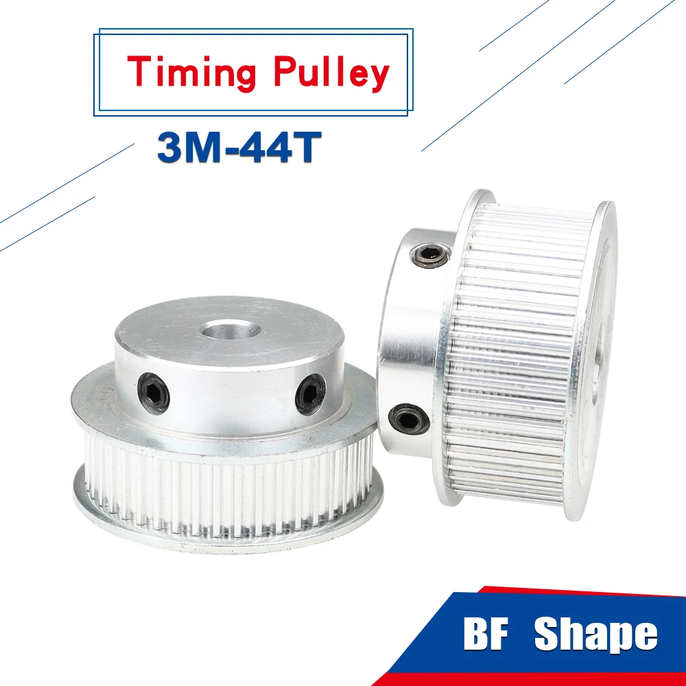 3M-44T Alloy Pulley Circular Arc Tooth Inner Bore 6/8/10/12/14/15/16 mm Aluminum Pulley Wheel For 3M Rubber Belt Width 10/15 mm