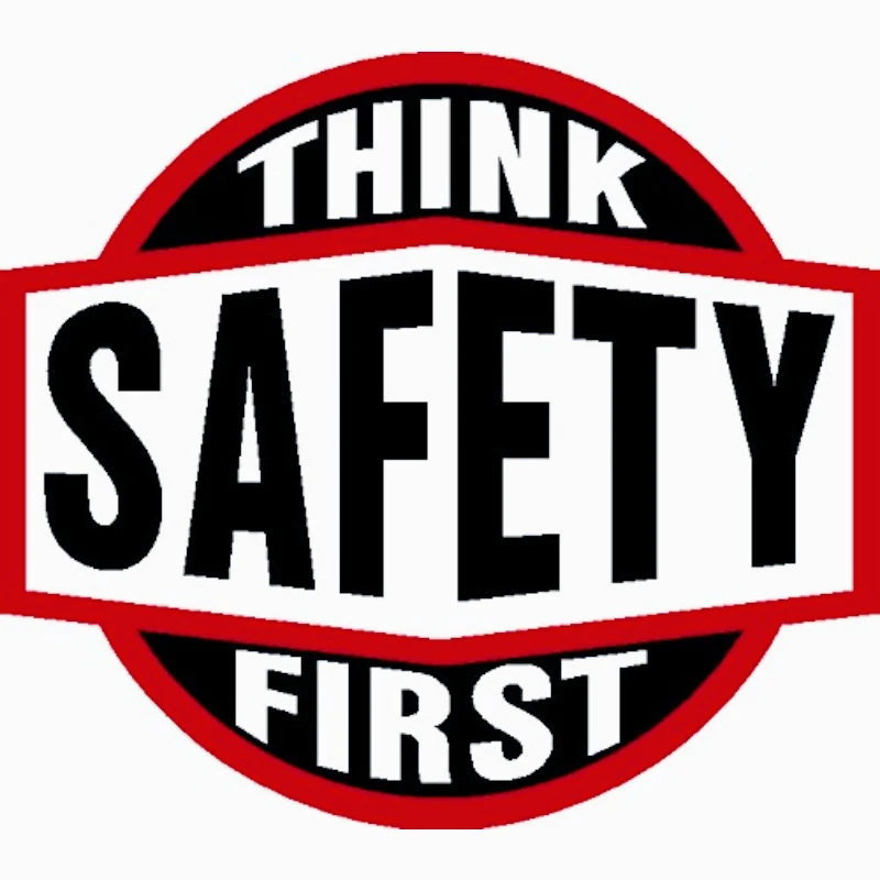 Think Safety First,Hard Hat, hardhat, Lunch box, tool box, helmet, vinyl decal car sticker 13cm PVC KK