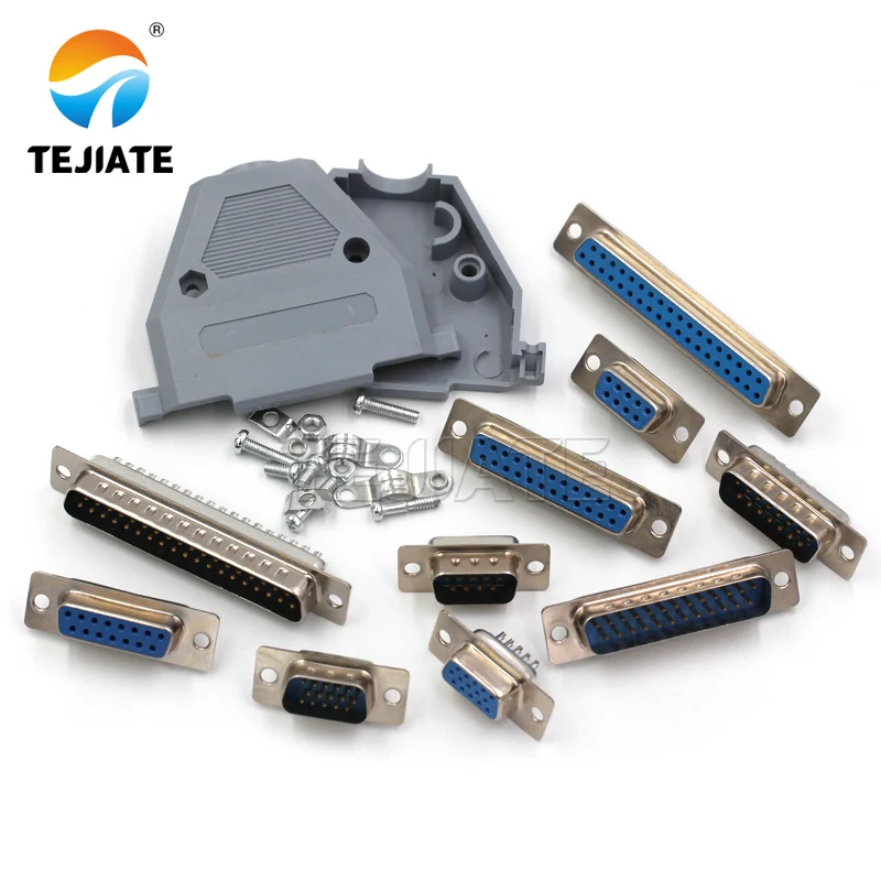 

Solder wire DB head blue glue serial port socket DB9/15/25/37 male/female RS232 connector COM port