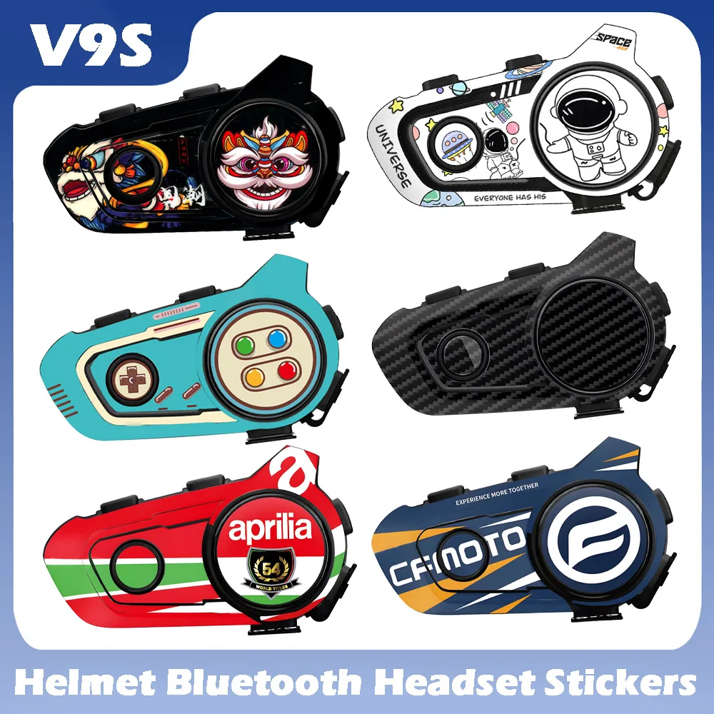 Für chinesische version vimoto v9s v9x motorrad helm bluetooth headset dekorative aufkleber zubehör schutz aufkleber