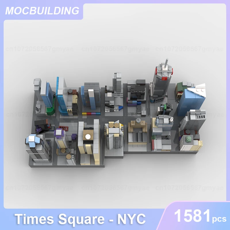 Times Square NYC Model MOC Building Blocks DIY Assemble Bricks Architecture Educational Creative Collection Toys Gifts 1581PCS