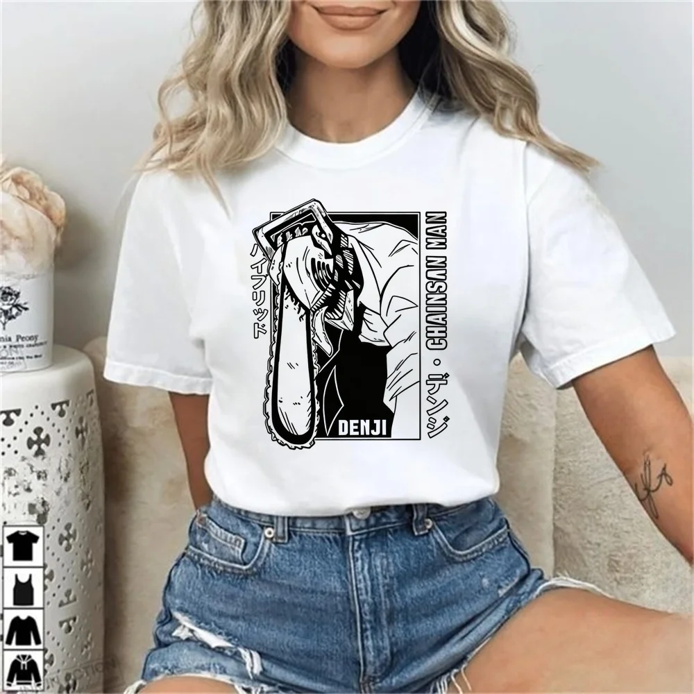 Chainsaw Man top tees femme baddie 2000s cutecore streetwear t-shirt 2000s party jojifuku meme gothic