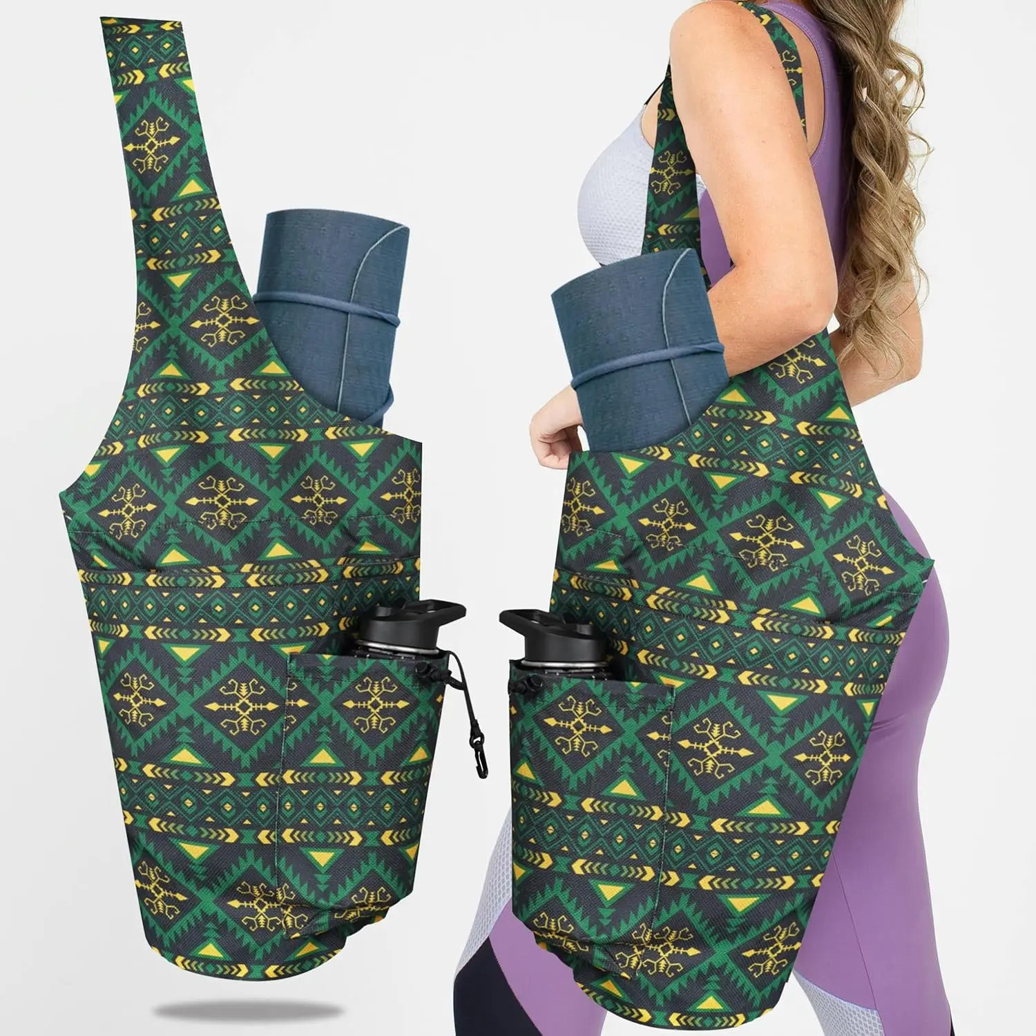 Сумка для коврика для йоги Сумка для йоги с большим водонепроницаемым карманом на молнии и карманом на шнурке Сумка для коврика для йоги подходит для большинства размеров ковриков и Сумка для коврика для йоги Сумка для йоги с большим водонепроницаемым карманом на молнии и карманом на шнурке Сумка для коврика для йоги подходит для большинства размеров ковриков и