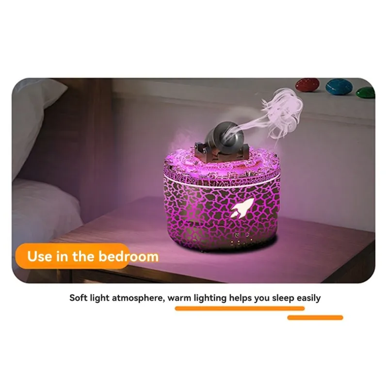 Mar.Glass Aromatherapy Diffuser-Model Ultrasonic Humidifier Featuring Colorful Cracked Patterns For Home Use