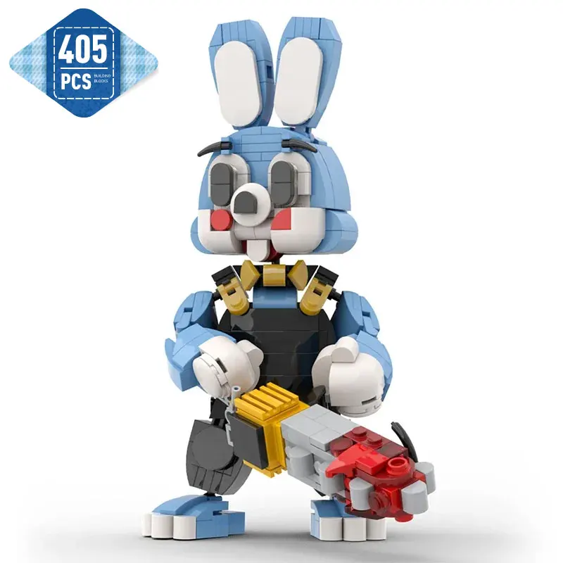 MOC Horror Movie Silented Hilled Rabbit Robbieer Building Blocks Action Figures Revenge Chainsaw Rabbits Ideas Set Brick Toys