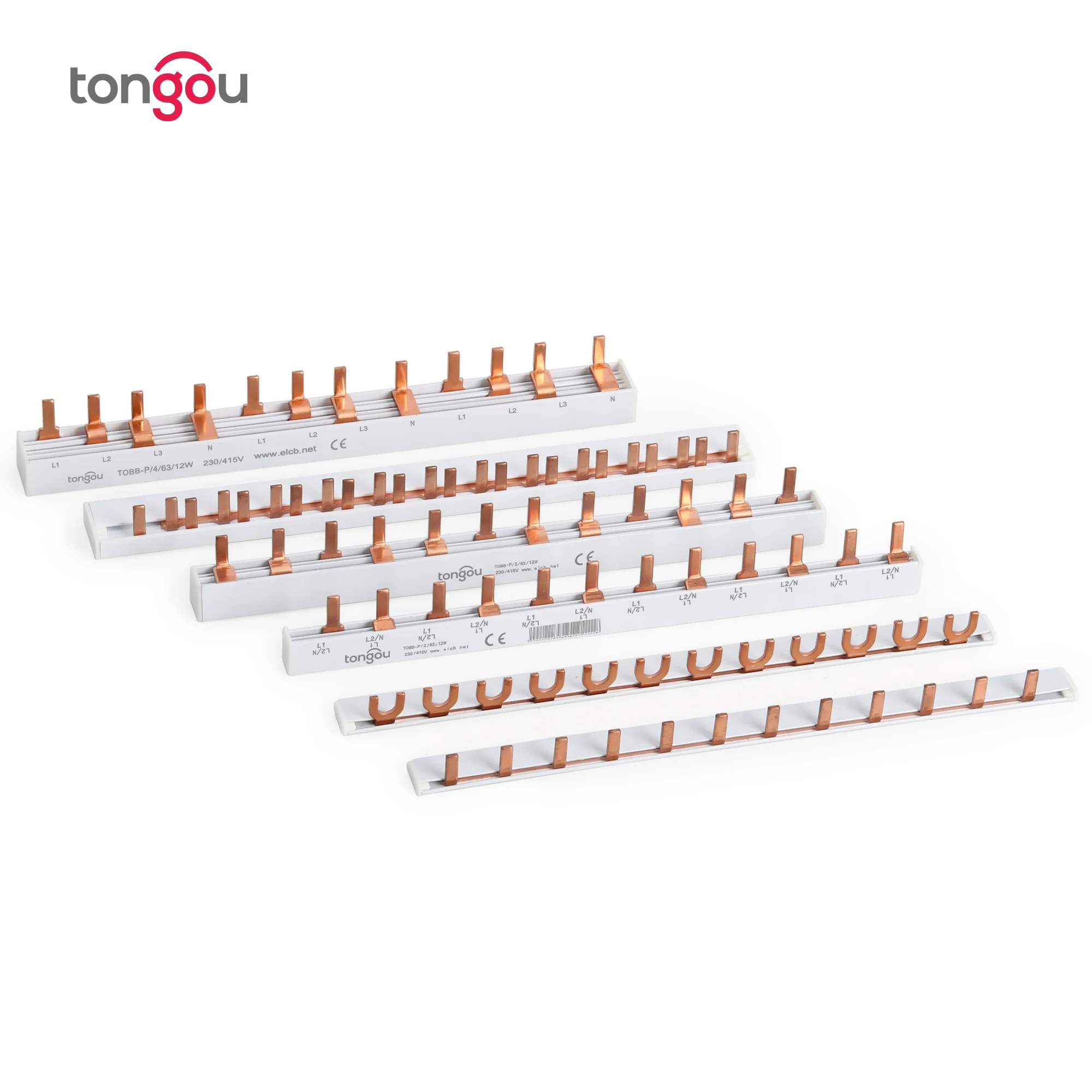 Barra colectora de cobre para caja de distribución Disyuntor TIPO PIN Conector MCB Terminales de peinado del disyuntor de conexión de barra colectora