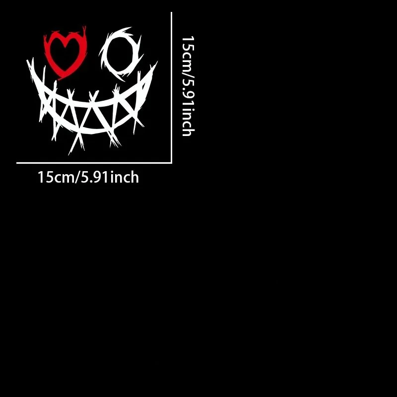 1 قطعة Visage du Diable Étanche Moto Casque Autocollant - تصميم Crâne et Cierre أنيق، ملصق فينيل متين pour Moto