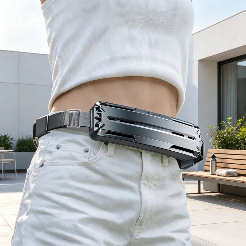 USB Rechargeable Waist Fan Ice Cooling Belt Clip Mini Portable Long Battery Life for Running Hiking Outdoor Sports 허리 선풍기