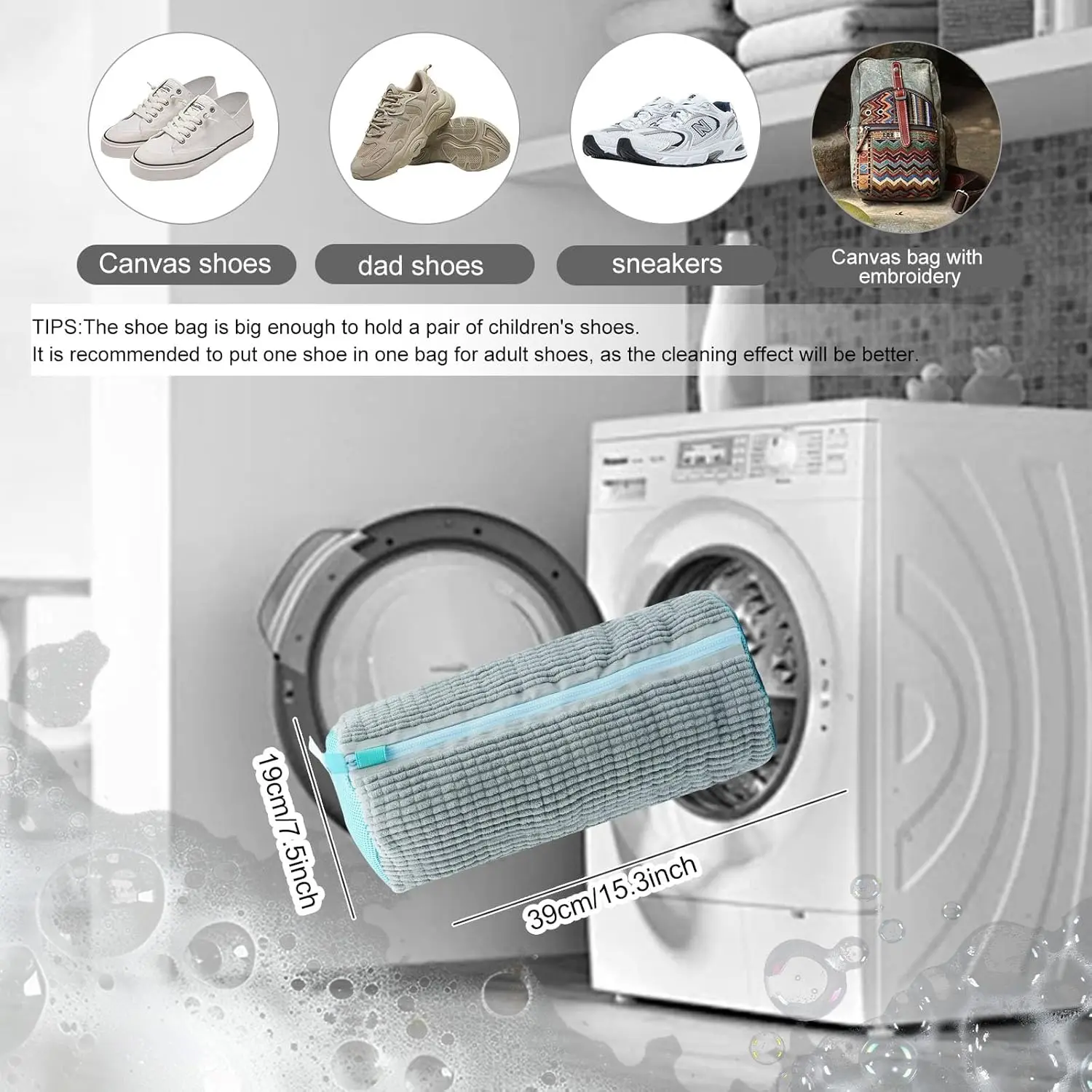 1Pcs Shoe Washing Machine Bag Sneaker Cleaning Laundry Shoe Bag For Washer Dryer Reusable Shoe Washing Bag Shoe Washing Machine image 2