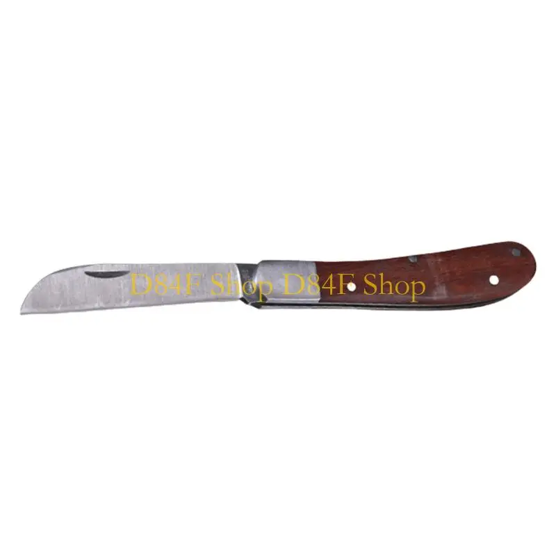 

D84F Portable Folding Electrician's Cutter with Stainless Steel and Wooden Handle Garden Grafting Pruning Tool