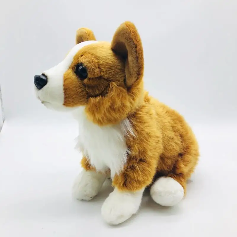 cute plush sitting dog toy lovely simulation yellow dog doll gift about 30cm