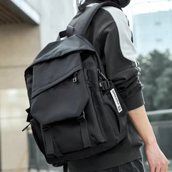 Solid Men's Backpacks Waterproof Zip Laptop Backpacks Unisex Travel Casual Multifunctional College Bags