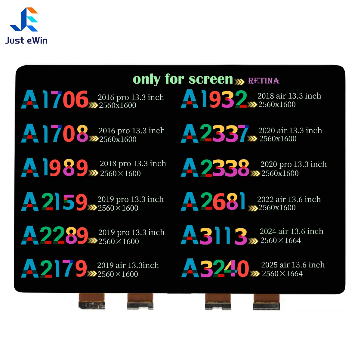 Wholesale Original NEW LCD glass MOQ 10pcs 30% off for A1706 A1708 A2337 A2338 A2681 A1932 A1989 A2159 A2289 A3113 A2179 A3240