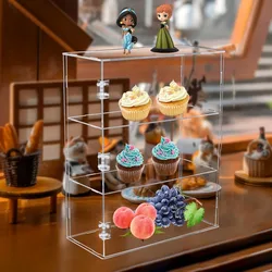 Clear Acrylic Display Box Bakery Pastry Display Case Donut Display Shelf Cake Cupcake Retail Display Stand Bakery Display