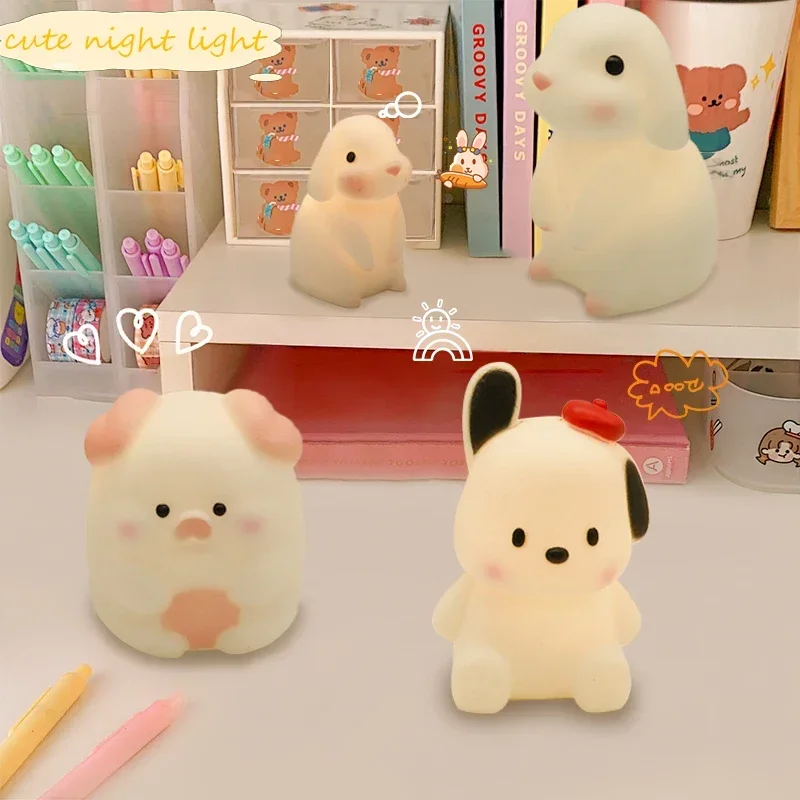 Veilleuse décorative en gel de pton pour chambre à coucher, lampe à piles boutons, lampe à lumière de lune 62, lampes d'animaux de dessin animé, cadeau pour enfants