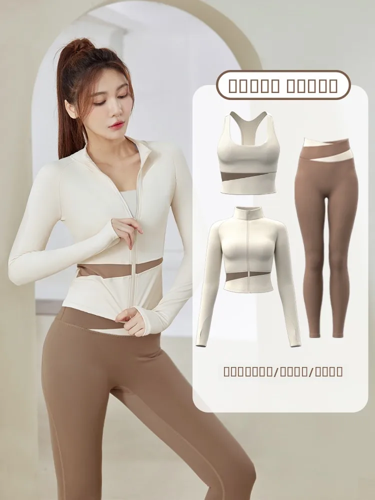 

Women's Yoga Sportswear Set Long Sve Fitn Training Profional Pilates Large Size Top Breathable Spor Sle Casual S...