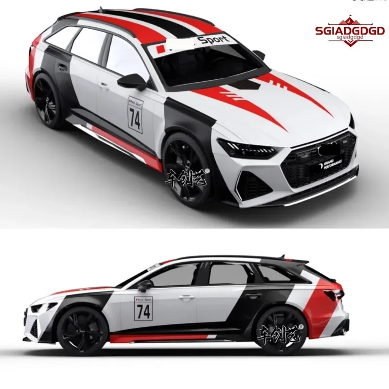 

Car Body Side Vinyl Stickers FOR Audi RS6 Tailor Made customization modification sports Decals Cover Auto Tuning Accessories