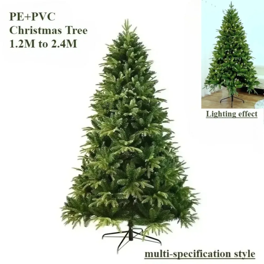 

Рождественская елка PE + ПВХ, имитация материала, шифрование, макет рождественской сцены, товары для украшения рождественской елки для дома, от 1,2 до 2,4 м