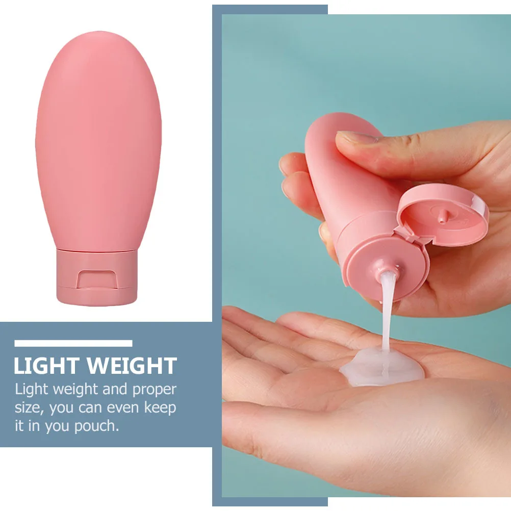 Botellas de aseo portátiles de silicona, contenedores rellenables a prueba de fugas de 60Ml para cosméticos, champú, loción, esencial de viaje, 3 uds.