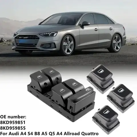 아우디 A4 S4 B8 A5 Q5 A4 Allroad Quattro 8KD 용 자동차 전력 마스터 윈도우 리프터 제어 스위치 버튼 959851 8KD 959855