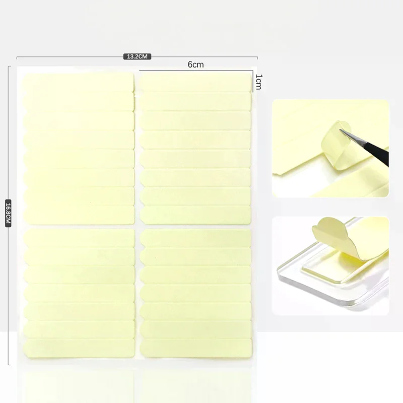 

1/5 Sheets Double-Sided Adhesive Display Tabs Nail Tips Strong Sticky Glue Strips For Press On Nails Packaging And Display