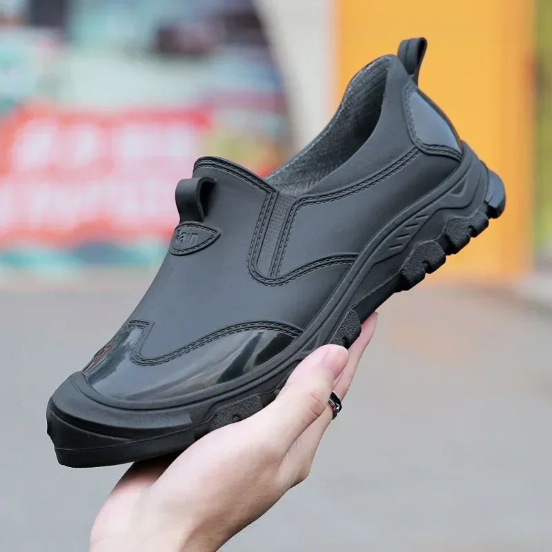 

Men's Rain Boots Outdoor Casual Men Ankle Hiking Fishing Water Shoes Waterproof Work Boot Personality Non-slip Male Footwear2024