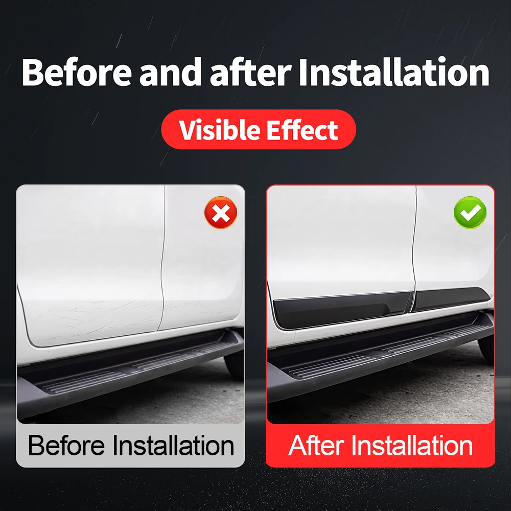 For Toyota Hilux Revo 2016-2025 Body Side Decorative Strip Molding Cover ABS Exterior Styling Upgrade Accessories