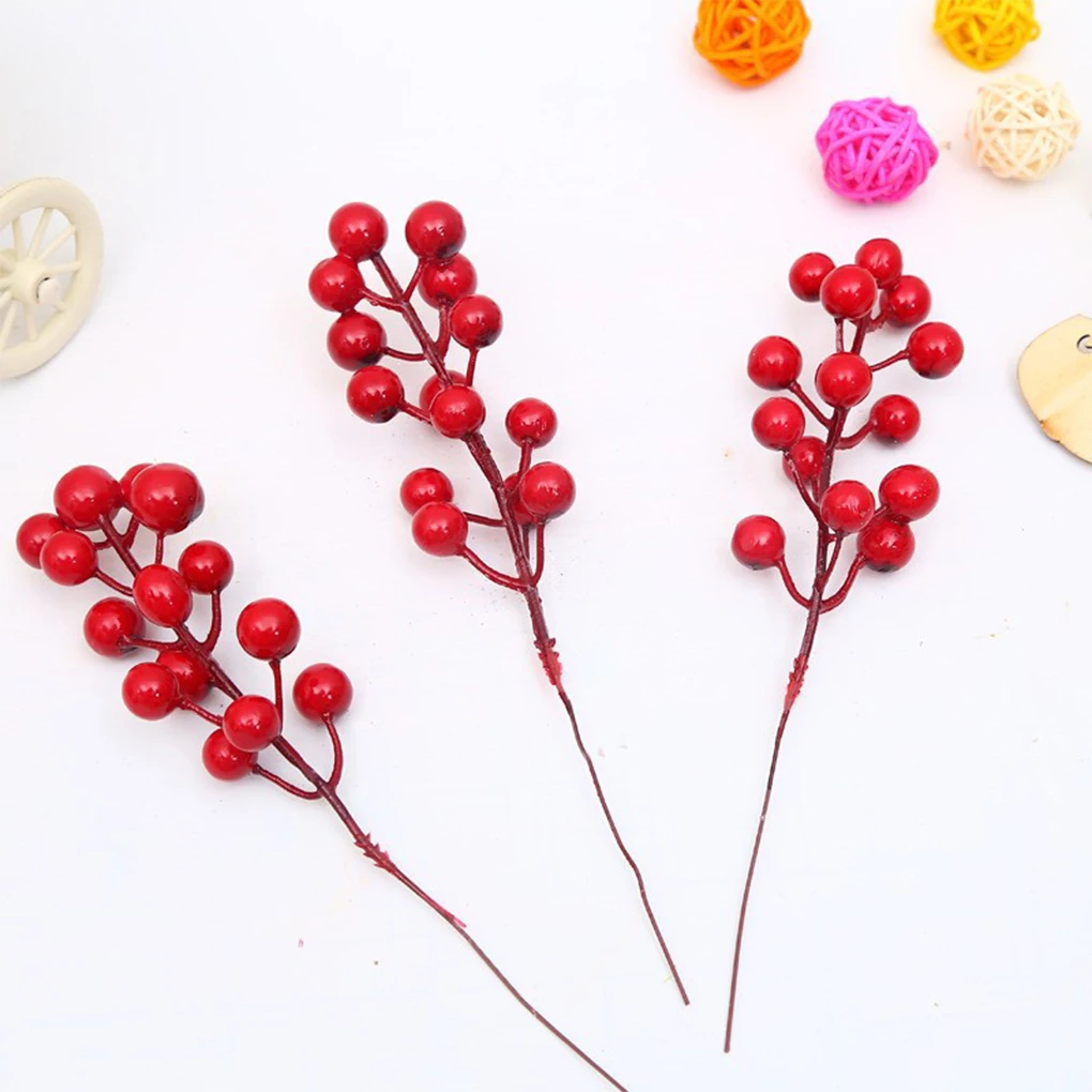 20pcs/set Christmas Decoration Artificial Flowers Realistic Appearance Versatile Low Maintenance