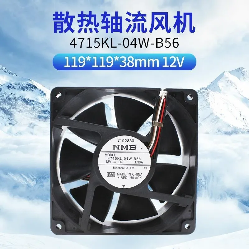 New NMB 4715KL-04W-B50 B59 B56 12038 12V 1.3A Four-Wire Server Fan for Servers and Data Centers