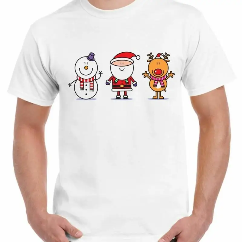 Snowman Santa Reindeer Men'S T Shirt Funny Christmas Present Xmas