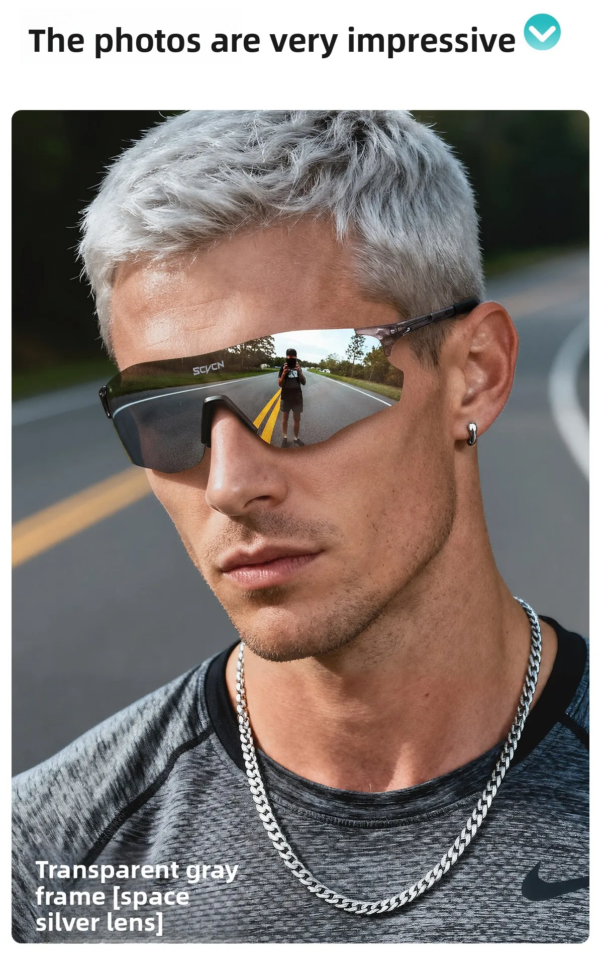 SCVCN Laufbrille, leicht, lichtempfindlich, farbwechselnd, für Tag und Nacht, Dual-Use, für Laufen, Marathon, Wandern, winddichte Schutzbrille – Detail 11