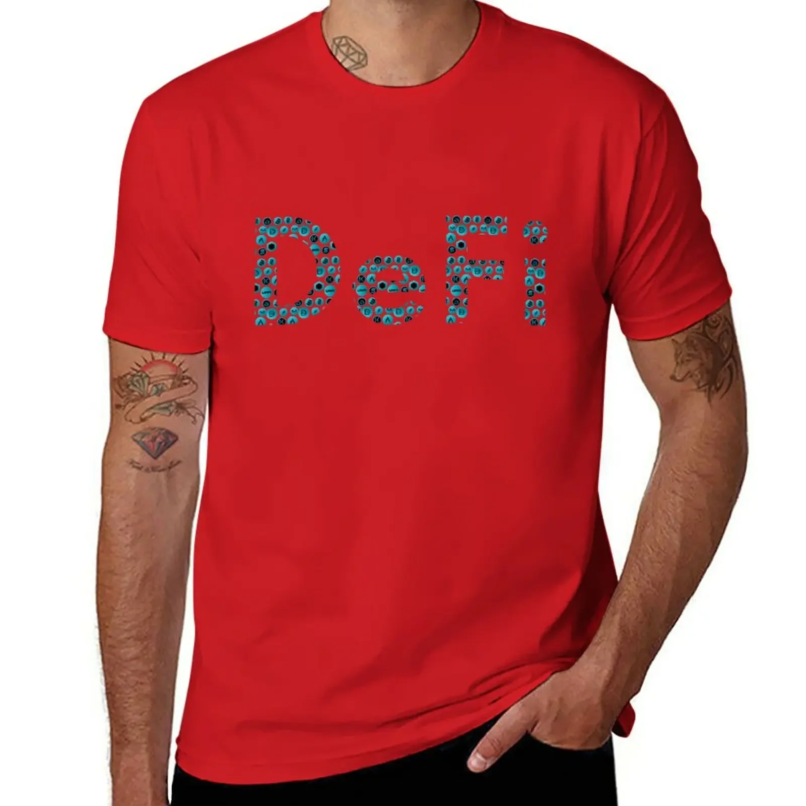 New DeFi - Decentralized Finance T-Shirt heavyweight white for men anime clothes new in tops & tees heavyweight Male Cartoon