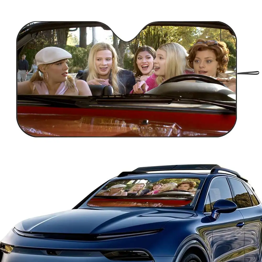 1PC W-White Chicks Movie Car SunShade Windshield Foldable Three-layer Insulation Sunshade By Suction Cup Blocks UV Rays Sun