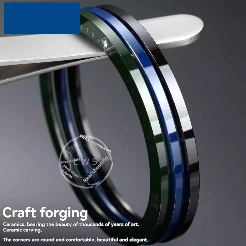 Watch accessories Ceramic bezel inserts loop for Blancpain Fifty Fathoms 41x34.3mm 12 o'clock position with luminous effect