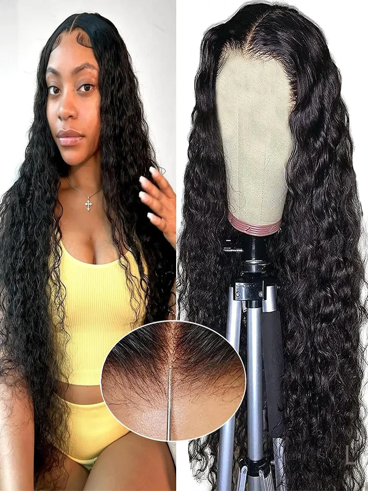 Glueless Wig Human Hair Ready To Wear Deep Wave Wig Human Hair Quality 13x4 HD Curly Human Hair Wig Preplucked Frontal Human Wig