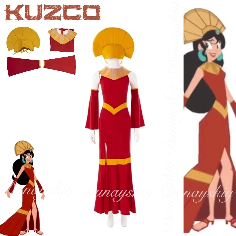 الإمبراطور الجديد الأخدود كوزكو شخصية واحدة الانتقالات الجنسية مع نسخة المرأة من فستان أحمر تأثيري حلي أنيمي البدلة