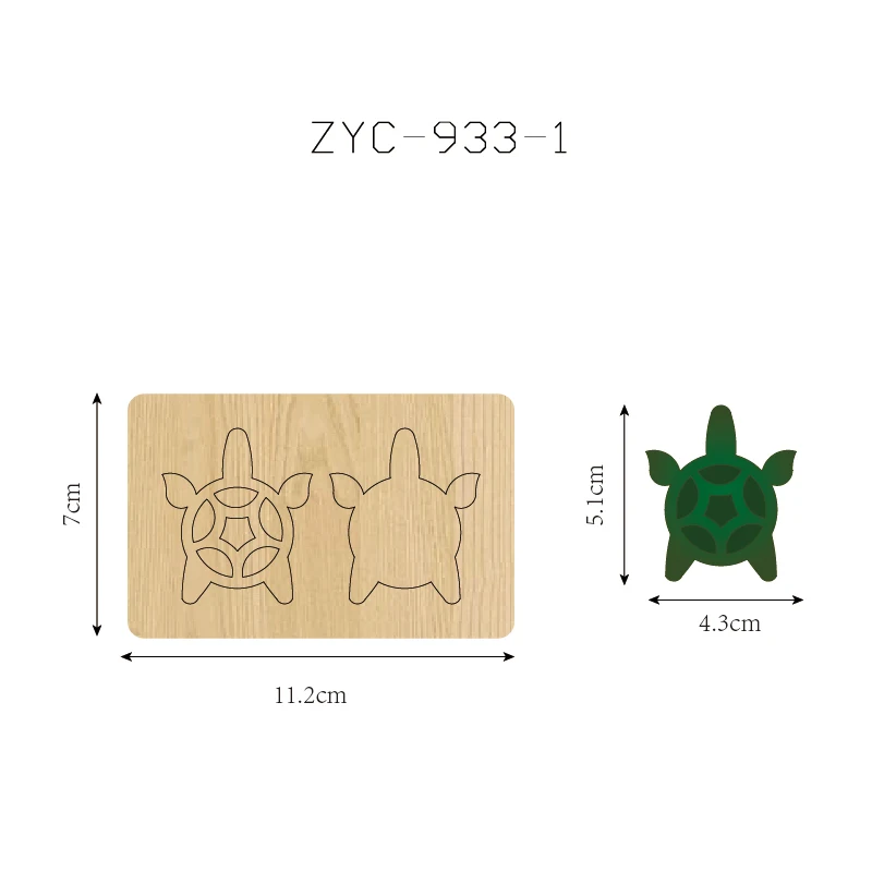 قالب قطع خشبي بقلادة السلحفاة، مناسب لآلات القطع بالقالب، ZYC-933