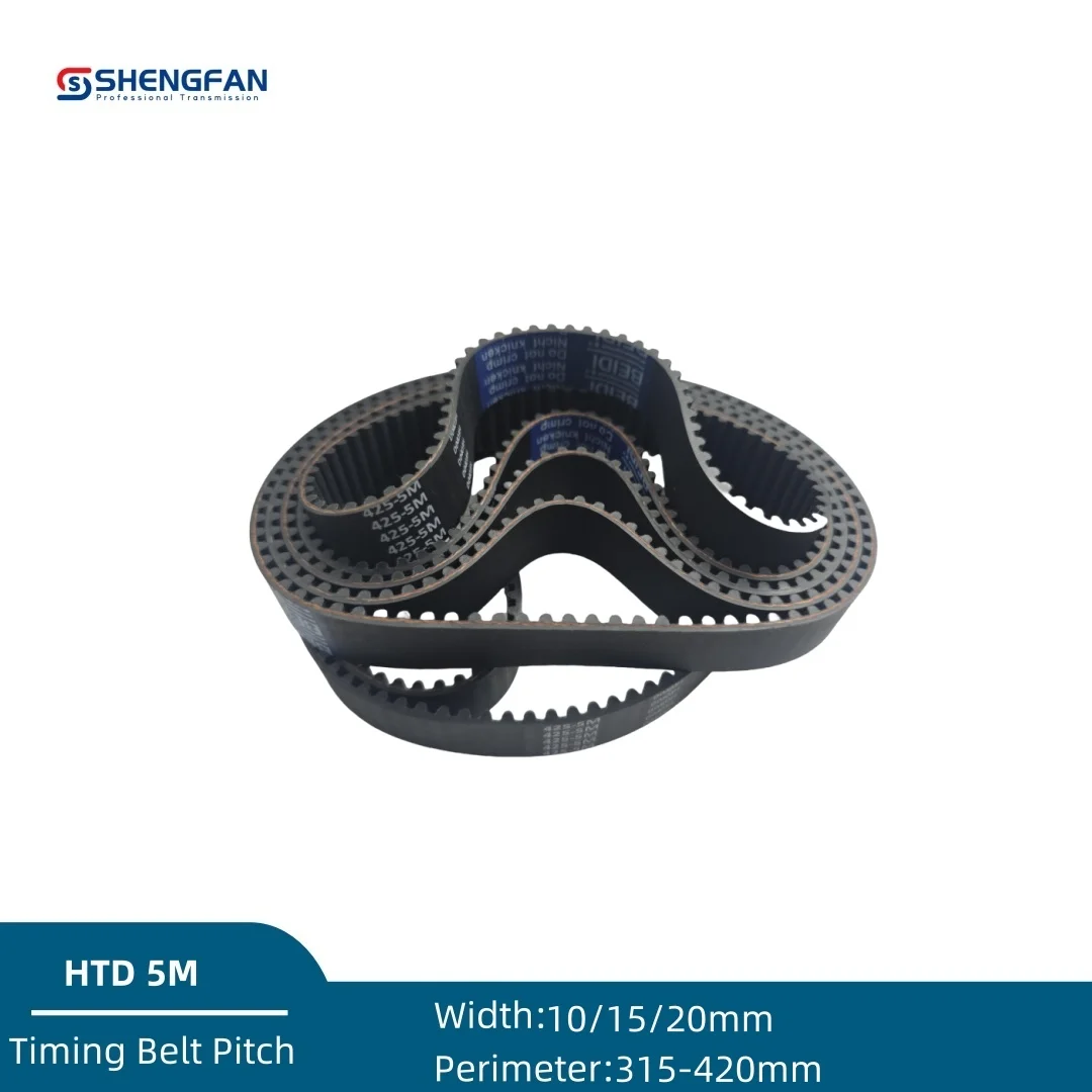 HTD 5M Rubber Closed Loop Timing Belt Width 10mm 15mm 20mm Length 315mm~420mm HTD 5m 320 325 330 340 350 360 370 380 390 405mm